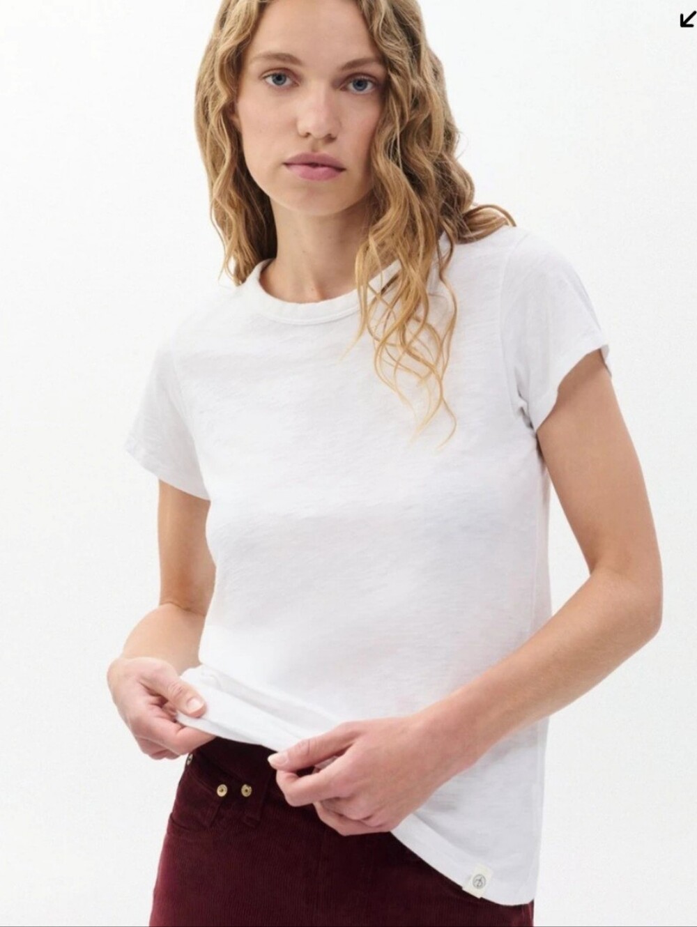 Rag & Bone Classic White Crewneck Slub Tee - Women's